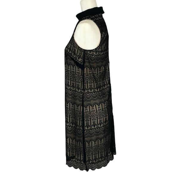 London Times 20's Style Halter Dress with Collar Women's 4 | Black | EUC - Picture 3 of 10